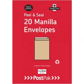 Image of Envelopes C5 Peel and Seal Manilla 115gsm Pack of 200 9730695