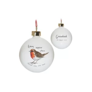 Image of Personalised Robin In Memory Bauble