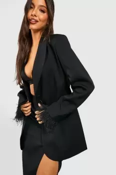 Image of Feather Cuff Tailored Blazer