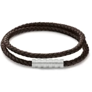 Image of Mens CALVIN KLEIN Leather Braided Bracelet Family Leather
