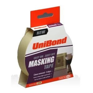 Image of UniBond Easy On/Off Masking Tape Cream 25mm x 25m