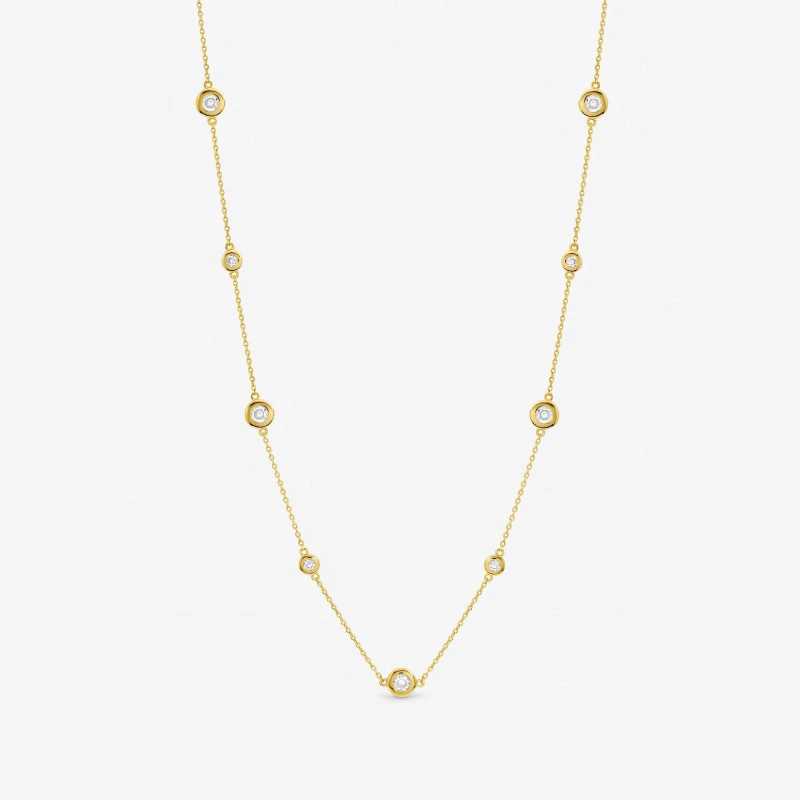 Image of Jon Richard Gold Plated Cubic Zirconia Bezel Neckwear Chain Necklaces One Size Gold 71706810000