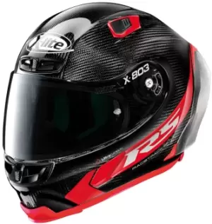 Image of X-Lite X-803 RS Ultra Carbon Hot Lap Helmet, black-red Size M black-red, Size M