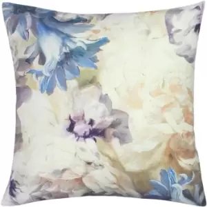 Image of Linen House Lena Floral Botanic Print 100% Cotton Piped Cushion Cover, Multi, 45 x 45 Cm