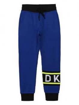 Image of DKNY Boys Logo Leg Cuffed Jogger, Blue, Size 10 Years
