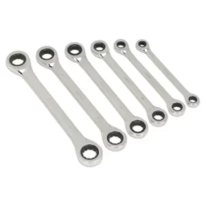 Image of Double End Ratchet Ring Spanner Set 6PC Metric
