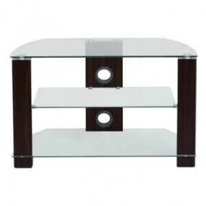 Image of TTAP TVS1011 Vision 800mm Wide 3 Shelf Glass TV Stand in Black