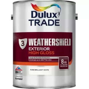 Image of Dulux Trade Weathershield Gloss - Pure Brilliant White - 5L - Pure Brilliant White