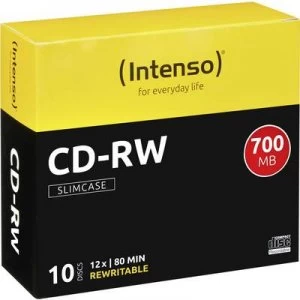 Image of Intenso 2801622 Blank CD-RW 700 MB 10 pc(s) Slim case Rewritable