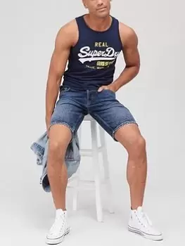 Image of Superdry Vintage Vest, Blue, Size S, Men