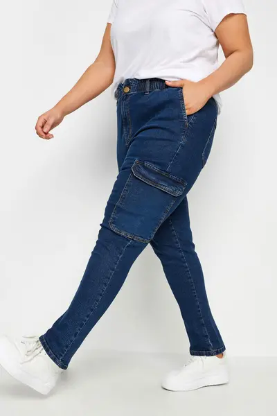 Image of Yours Mom Jean Cargos Blue