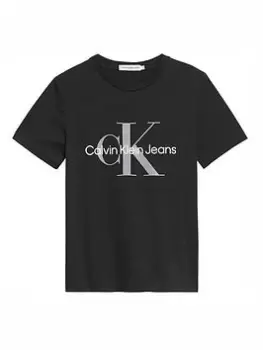 Image of Boys, Calvin Klein Jeans Kids Monogram Logo T-Shirt - Black, Size 10 Years
