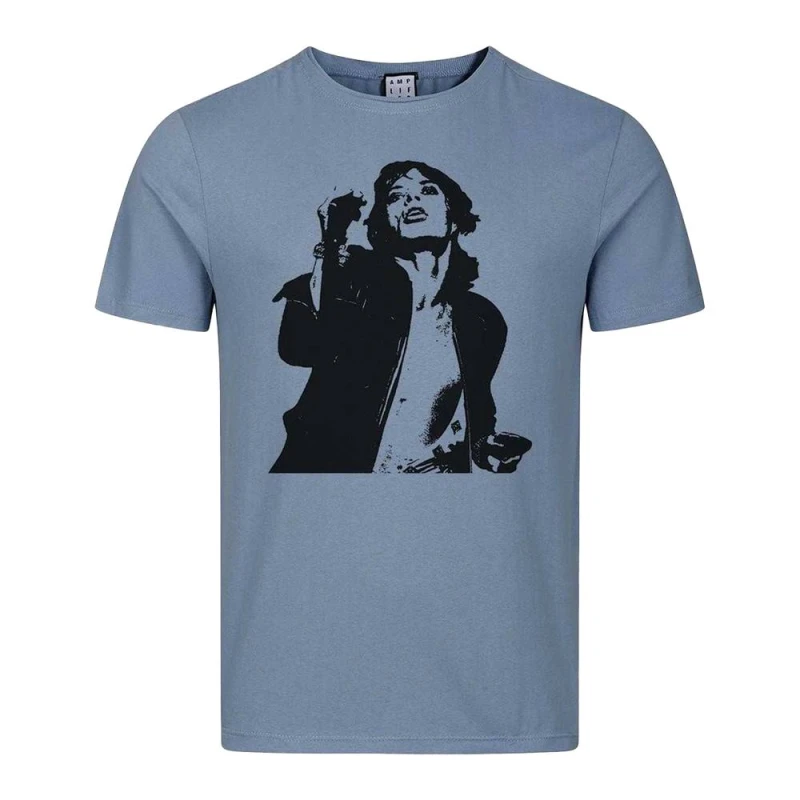 Image of Amplified Mens Mick The Rolling Stones T-Shirt in Pale Blue Size: XS Pale Blue Male XS