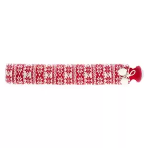 Image of Warmies Extra Long Hot Water Bottle - Nordic Red Knitted