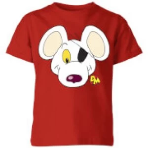 Image of Danger Mouse Face & Logo Kids T-Shirt - Red - 5-6 Years