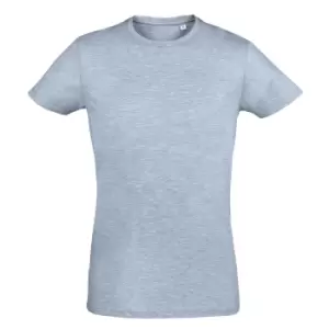 Image of SOLS Mens Regent Slim Fit Short Sleeve T-Shirt (M) (Heather Sky Blue)