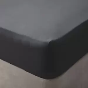 Image of Belledorm Brushed Cotton Fitted Sheet (Single) (Charcoal)