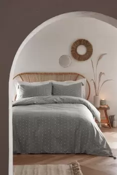 Image of 'Trenton Spot' 100% Cotton Reversible Polka Dot and Stripe Duvet Cover Set