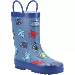 Image of Cotswold Boys Puddle Patterned Rubber Welly Wellington Boot Grey UK Size 8 (EU 26)