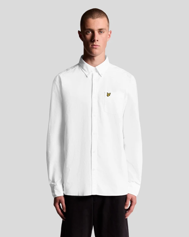 Image of Lyle & Scott Mens Cotton Oxford Shirt in White