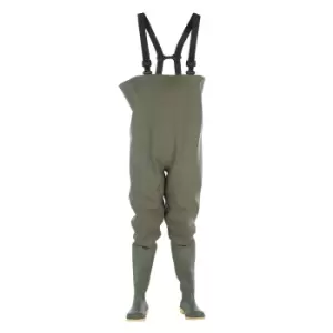 Image of Dikamar Administrator Chest Wader / Mens Boots / Plain Rubber Wellingtons (12 UK) (Green)