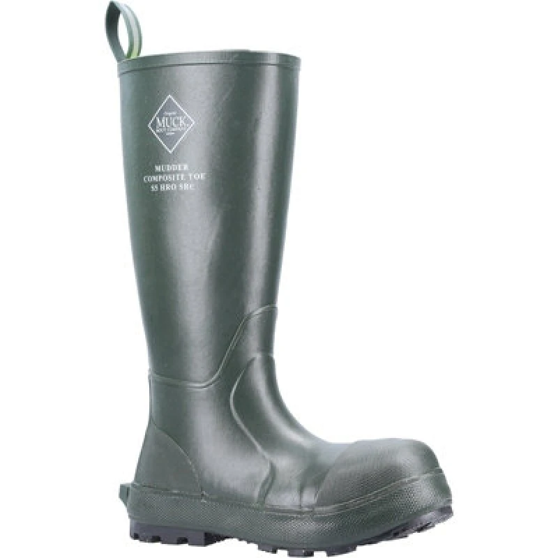 Image of Muck Boots Muck Boots Men 'Mudder Tall Safety' Safety Wellingtons in Green Size: 6 Green 6 Male 0664911121690