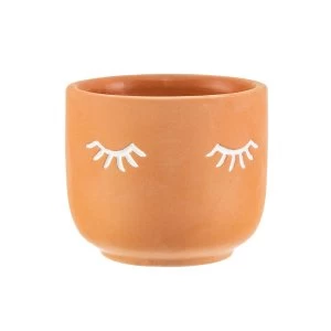 Image of Sass & Belle Mini Eyes Shut Terracotta Planter