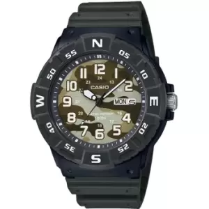 Image of Mens Casio 'Collection' Black and Khaki Plastic/Resin Quartz Watch