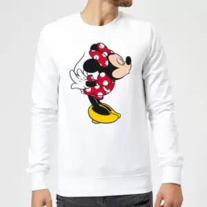 Image of Disney Mickey Mouse Minnie Split Kiss Sweatshirt - White - S