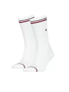 Image of Tommy Hilfiger 2 Pack Iconic Sport Sock, White, Size 9-11, Men