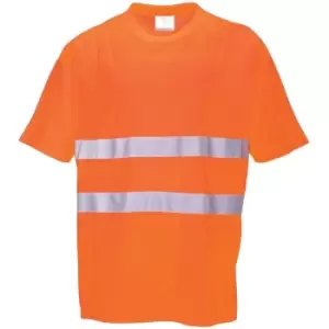 Image of Portwest Cotton Comfort Reflective Safety T-Shirt (S) (Orange) - Orange