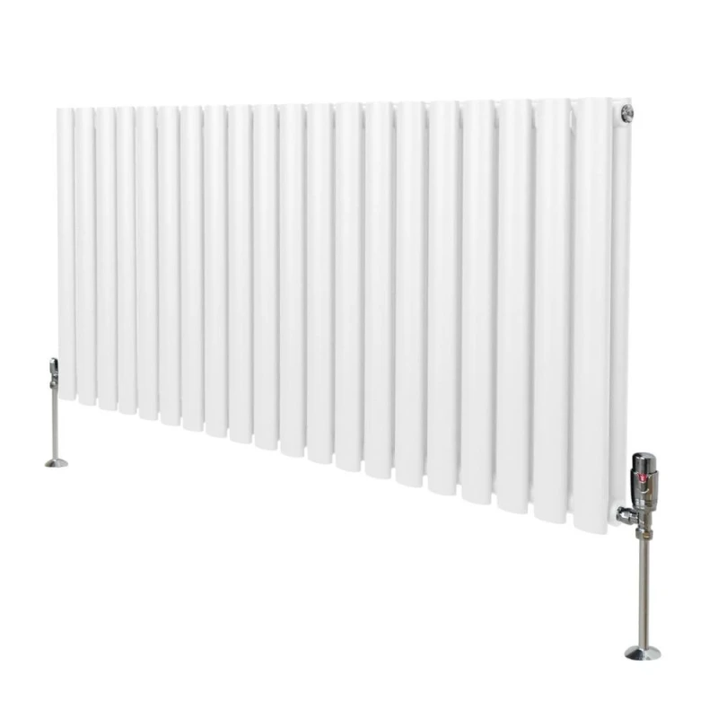 Image of Monstershop Oval Column Radiator & Valves - 600mm x 1200mm - White White unisex
