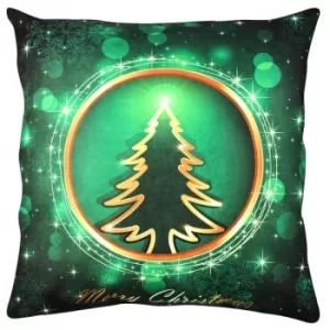 Image of A11866 Multicolor Cushion Merry Christmas Green