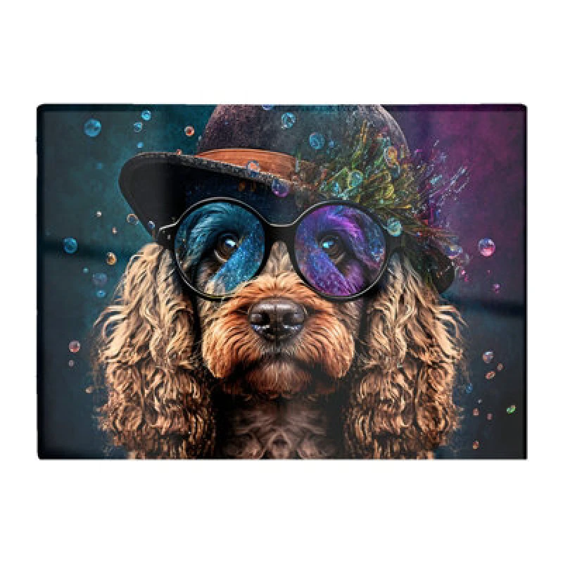 Image of Warren Reed Designer Cockapoo Dog Face Splashart Chopping Board