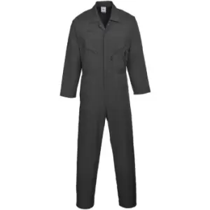 Image of Portwest Mens Liverpool-zip Workwear Coverall (2XL x Tall) (Black) - Black