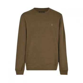 Image of AllSaints Raven Contrast Crew - WOODLAND BROWN
