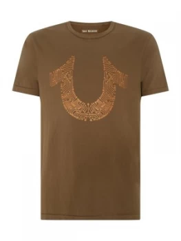 Image of Mens True Religion Circuitz Logo T Shirt Khaki