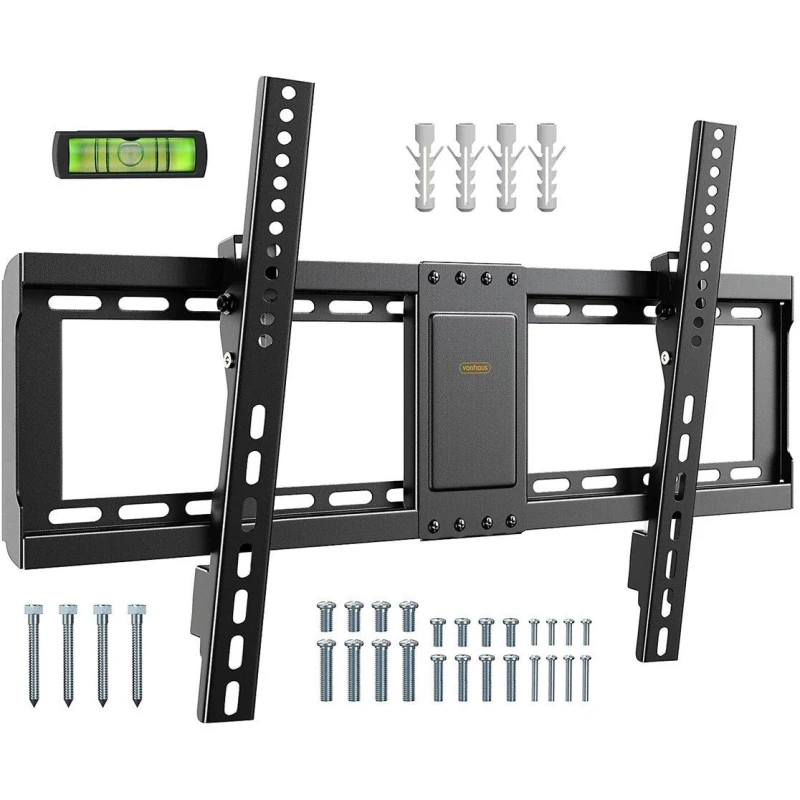 Image of VonHaus Suitable for 37-82" Screens, Ultra-Slim TV Tilting Wall Bracket Black unisex