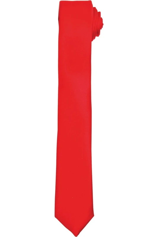 Image of Premier Premier Slim Tie in Red Red One Size Unisex 5063470840731