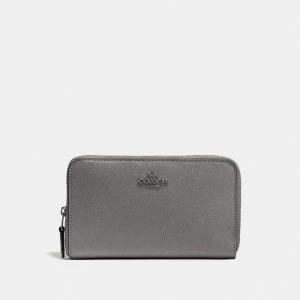 Image of Coach Medium Zip Around Purse Dark Grey