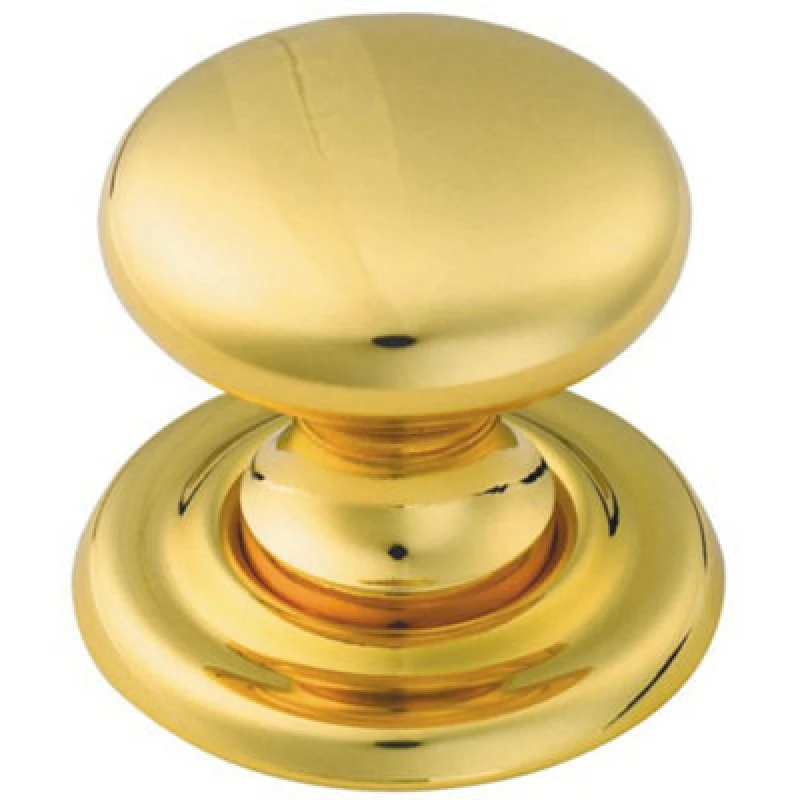 Image of Loops Tiered Mushroom Cupboard Door Knob 32mm Diameter Polished Brass Cabinet Handle Metallics unisex