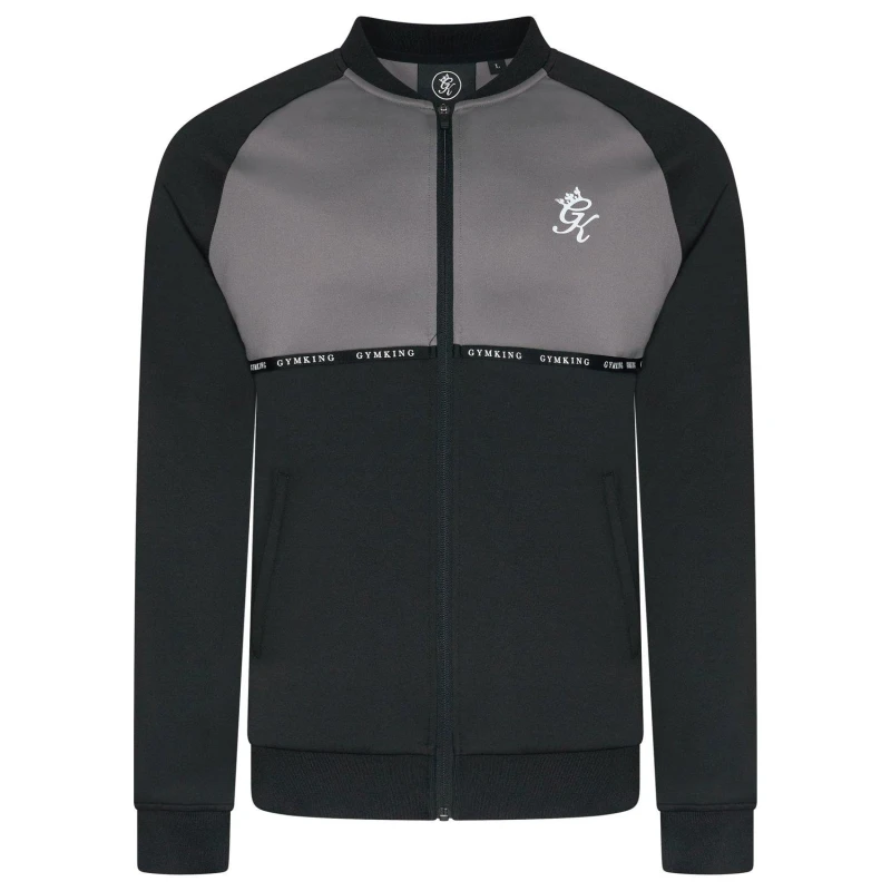 Image of Gym King Mens Taped Plus Full-Zip Fleece Fabric Black/Steel male X Small
