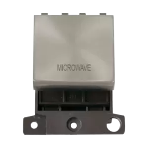 Image of Click Scolmore MiniGrid 20A Double-Pole Ingot Microwave Switch Satin Chrome - MD022SC-MW