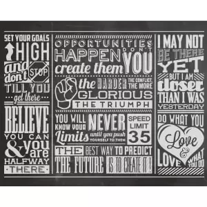 Image of Origin Murals Chalk Quotes Blackboard Wall Mural - 3.5m x 2.8m