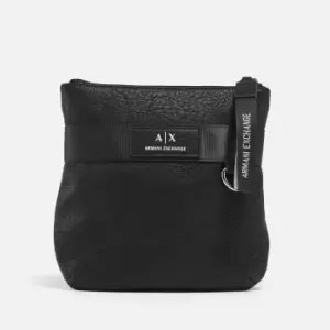 Image of Armani Exchange Mens Flat Crossbody Bag - Black