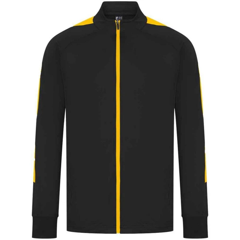 Image of Finden & Hales Mens Knitted Tracksuit Top in Black Size: XS Black Male XS