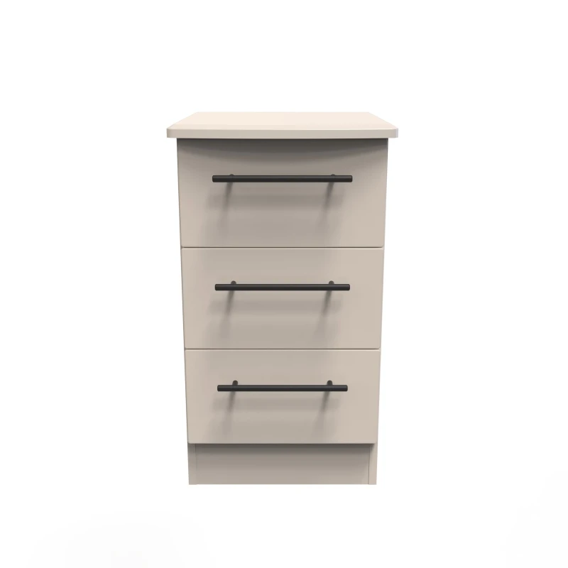 Image of Howard 3 Drawer Bedside Cabinet In Kashmir Matt (Ready Assembled)
