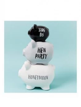 Image of Pennies & Dreams' Triple Piggy Bank - Honeymoon