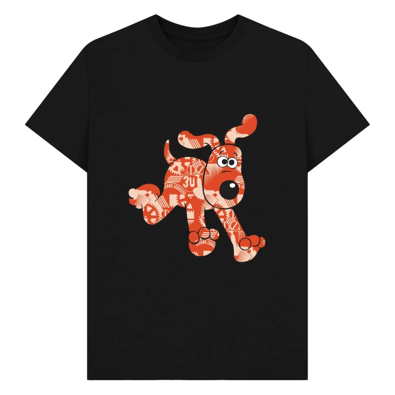 Image of Wallace & Gromit Mens Gears T-Shirt in Black Size: Small Black Male S