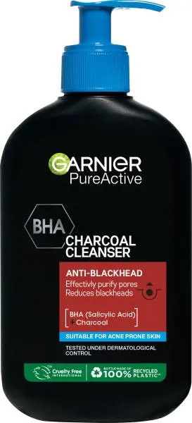 Image of Garnier Pure Active Charcoal Cleanser Anti-Blackhead 250ml